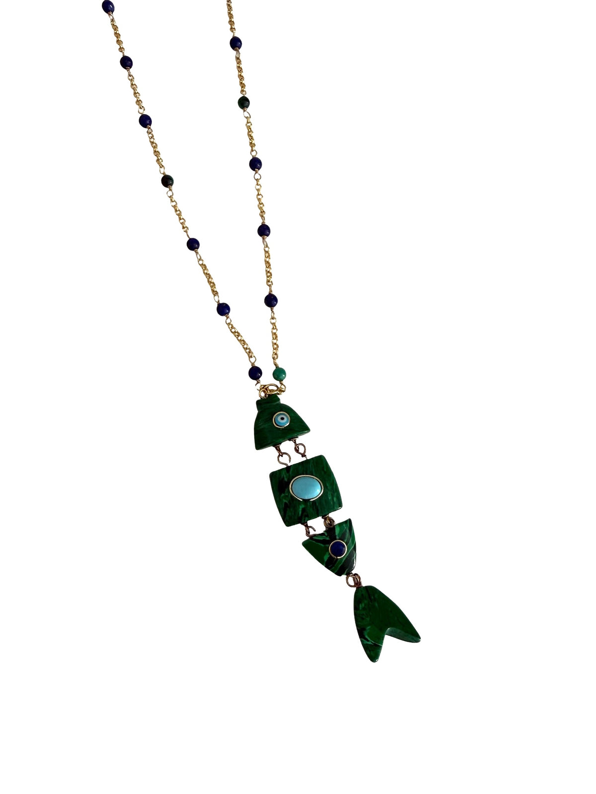 Thin Beaded Chain With Fish Charm