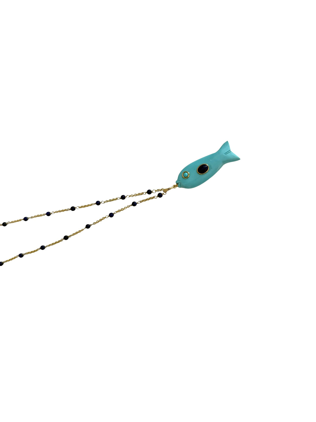 Thin Beaded Chain With Fish Charm