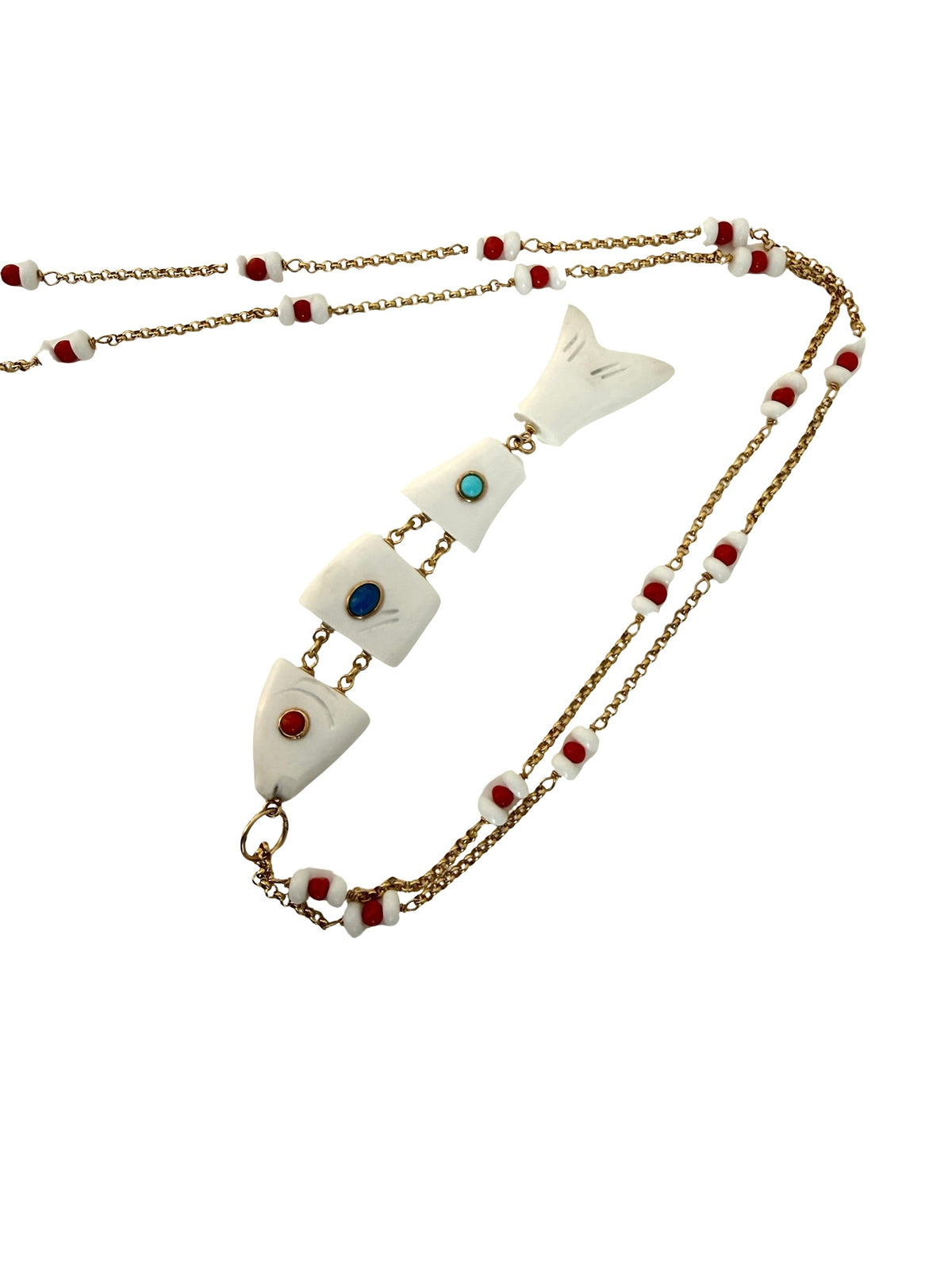 Thin Beaded Chain With Fish Charm