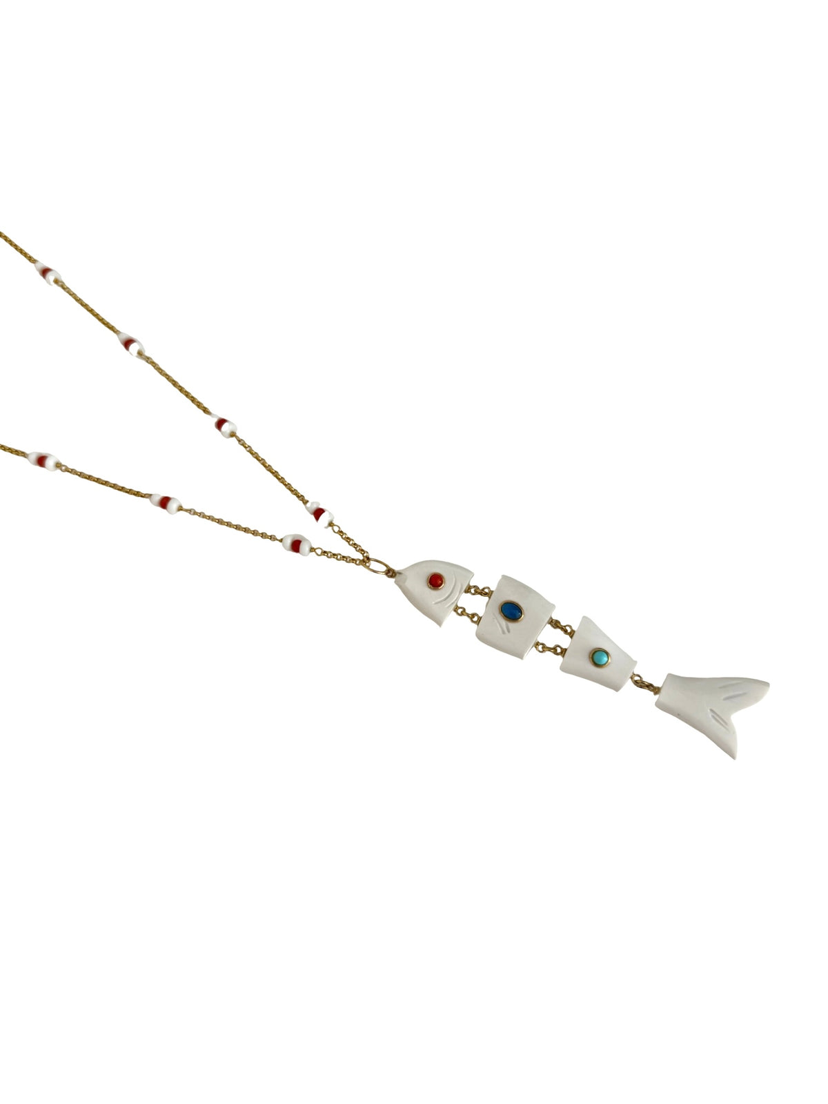 Thin Beaded Chain With Fish Charm