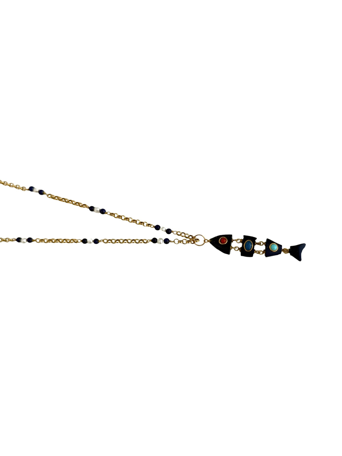 Thin Beaded Chain With Fish Charm