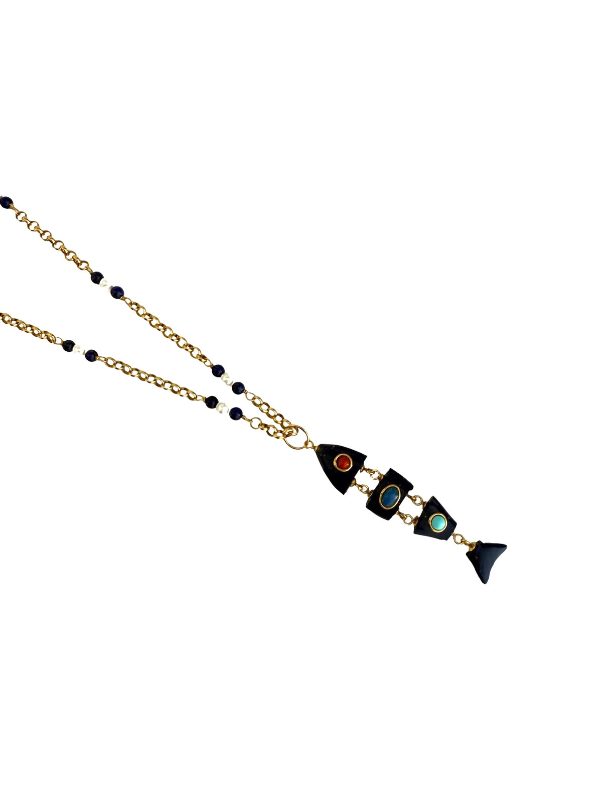 Thin Beaded Chain With Fish Charm