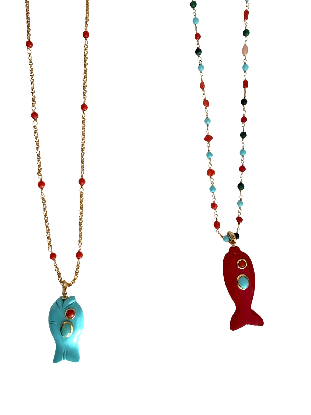Thin Beaded Chain With Fish Charm