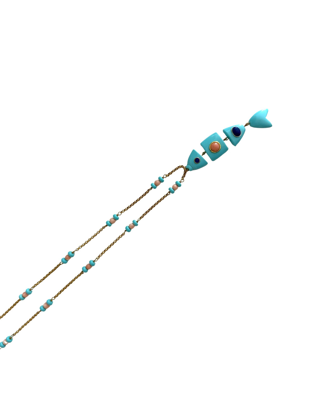 Thin Beaded Chain With Fish Charm
