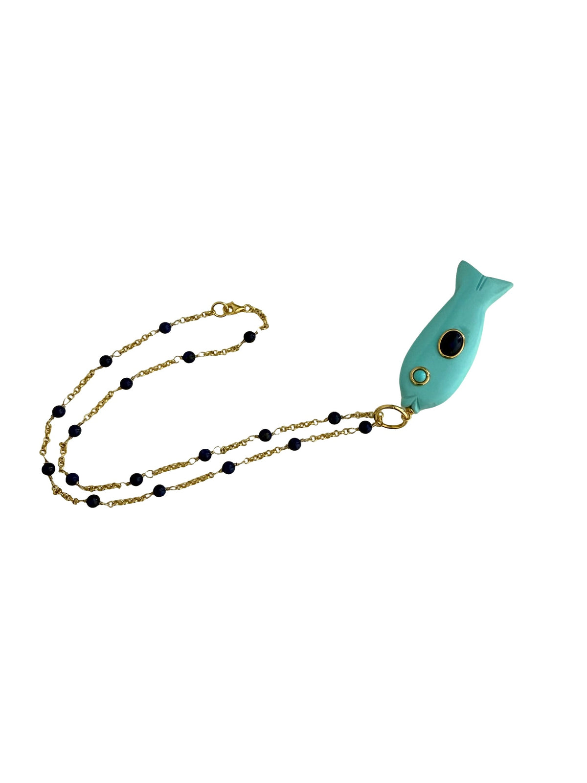 Thin Beaded Chain With Fish Charm