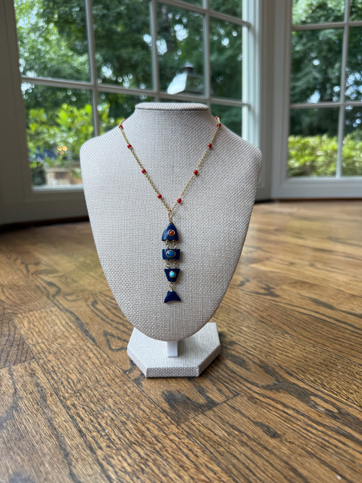 Thin Beaded Chain With Fish Charm