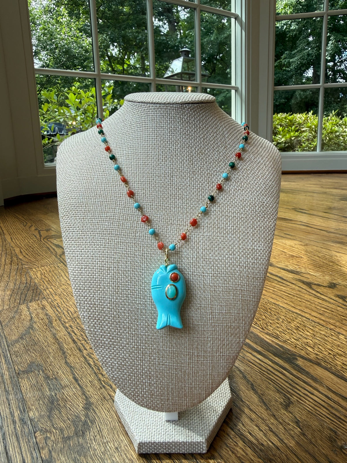 Thin Beaded Chain With Fish Charm
