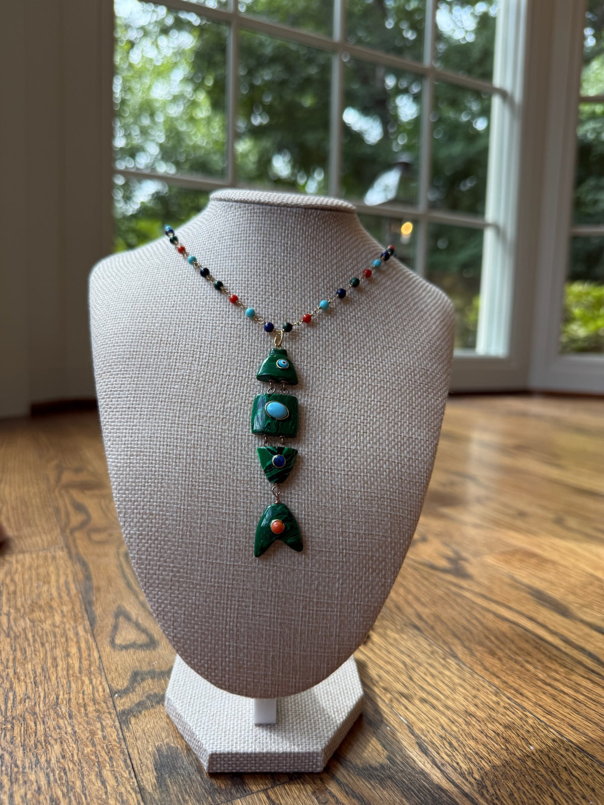 Thin Beaded Chain With Fish Charm