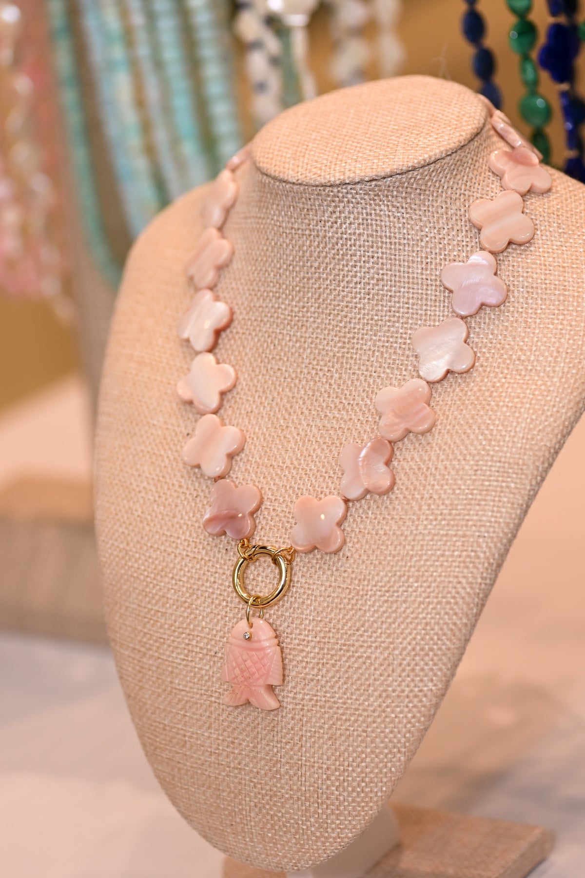 Beaded Necklace With Fish Charm