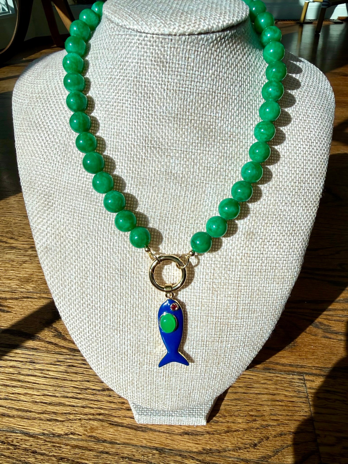 Beaded Necklace With Fish Charm