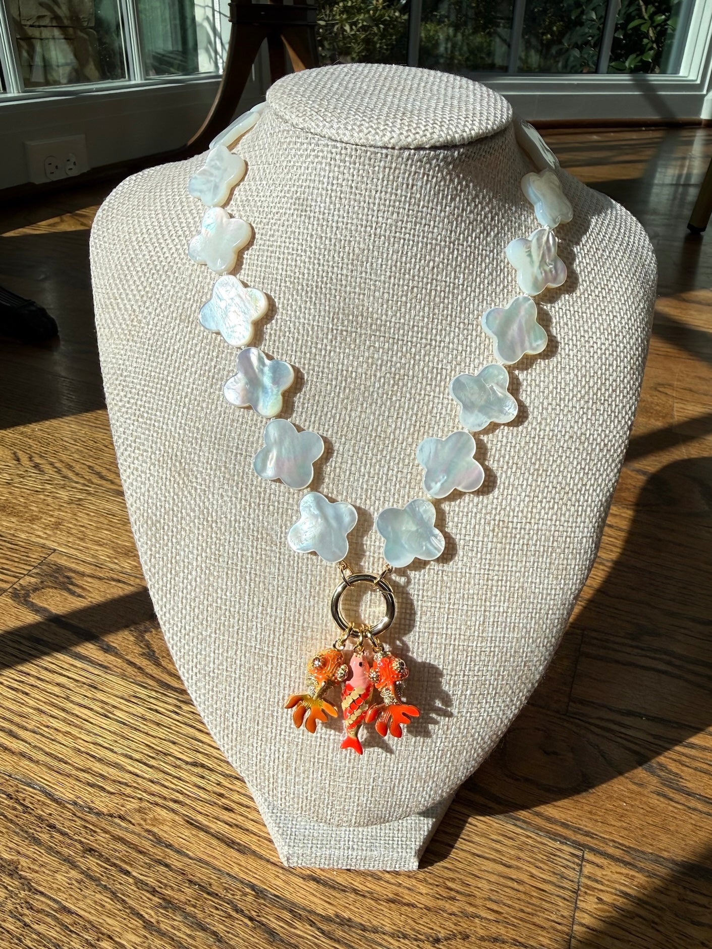 Beaded Necklace With Fish Charm